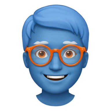 blue skinned orange glassed sticker