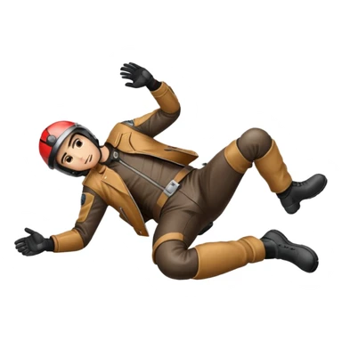 a motorcyclist lying on the ground who has just fallen sticker
