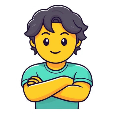 Mad crossing arms emoji with hair sticker