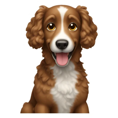 Poddle dog brown smiling sticker