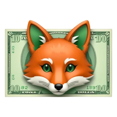 make 100 dollar bill with a fox head silhouette  sticker