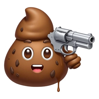 Poop with a gun sticker