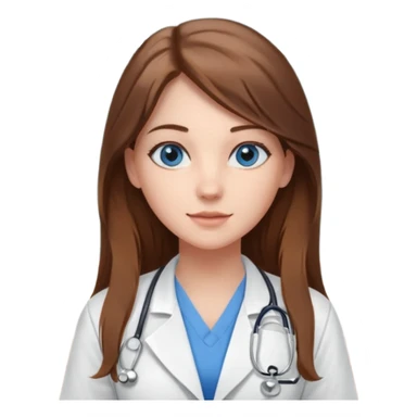 inside a classroom at university that says nursing school on the board with a pretty female nursing student with long brown hair, blue eyes sticker