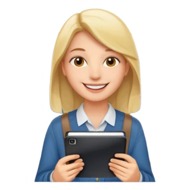 

:a happy confident student after IELTS, traveling abroad, airplane, university, freedom, smiling

Style: emoji, clean, simple, white background. sticker