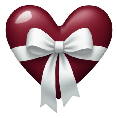 Wine red heart with white bow sticker