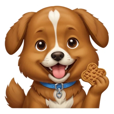 dog eating dog treat sticker