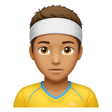 tennisplayer with sweatband, yellow color sticker