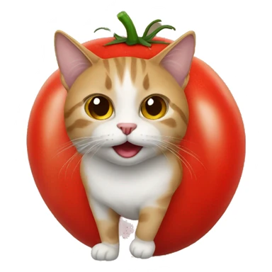 Cat wearing tomato costume  sticker