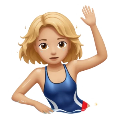 girl swimming laps sticker