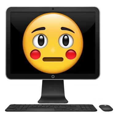 make a computer screen with a error emoji no face like a glitch sticker