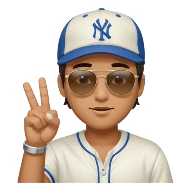 Cool hip guy with NY baseball cap and sunglasses doing the middle finger sticker