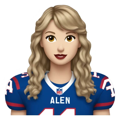 Taylor swift with a josh Allen jersey on sticker