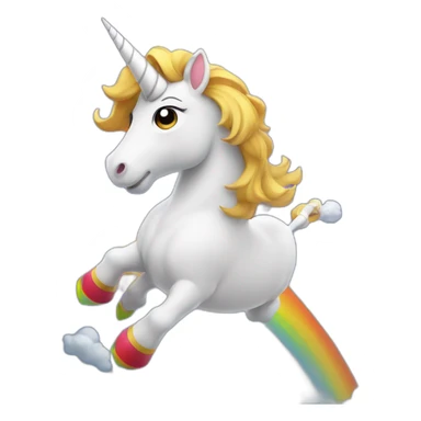 Licorn on a rocket with a big rainbow in background sticker