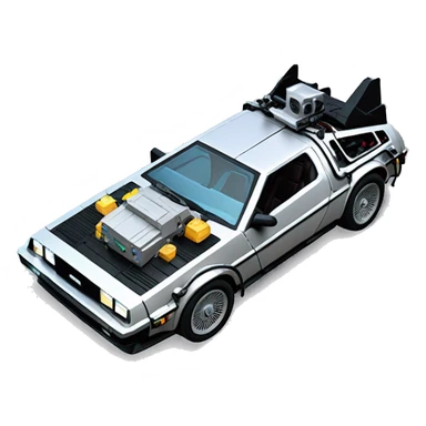Back to the Future version DeLorean DMC-12 side view sticker