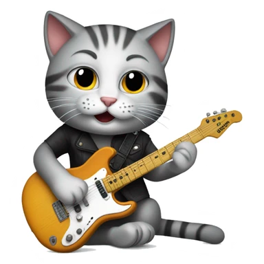 Cat jamming to hard rock music  sticker