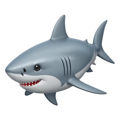 side view of shark body with a cat face sticker