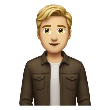 young man with brown/blonde hair, brown eyes, fit, old money style clothes sticker