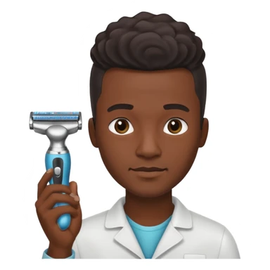 black hairdresser man with shaving machine sticker