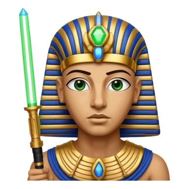 King tut with two lightsabers  sticker