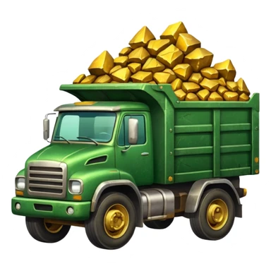 green truck with gold ore sticker