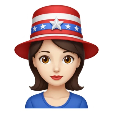 4th of july brunette woman sticker