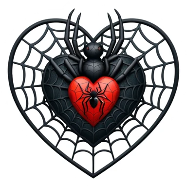 gothic heart with a spiderweb sticker