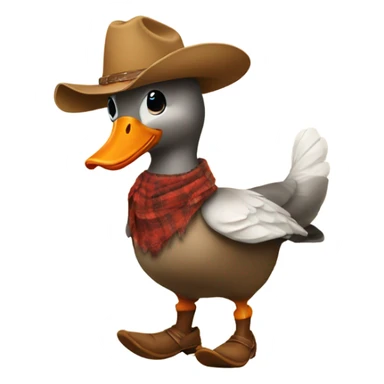 Goose wearing cowboy boots sticker