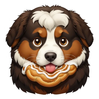 bernese mountain dog eating kannelbullar sticker