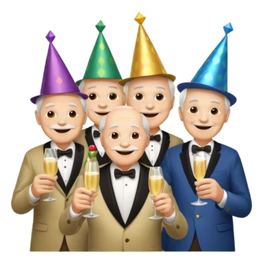 party hatted old men sticker