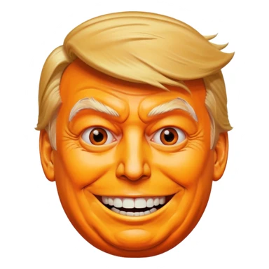 donald trump orange face smiling extremely wide cursed body horror sticker