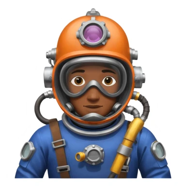 Buceador comercial trabajando, soldando una estructura metalica bajo agua sticker