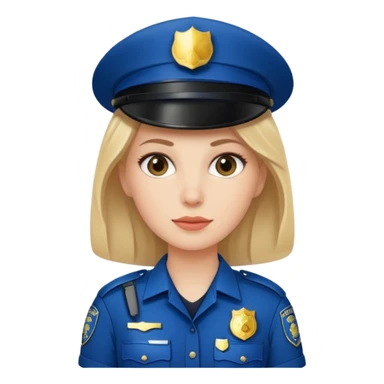 white woman wear police's uniform sticker