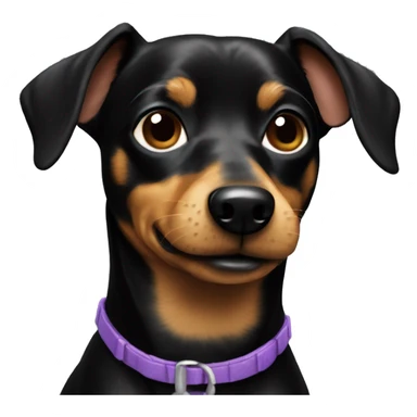 Black chiweenie dog sticker