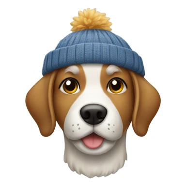 dog wearing a winter hat sticker