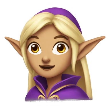 surprised Noble female Elf with Elf ears and blonde hair and purple robes sticker