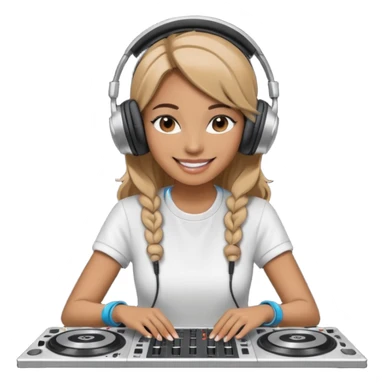 woman dj with setup sticker