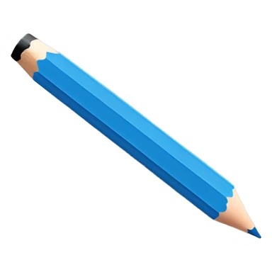 Blue size pencil on White background sticker