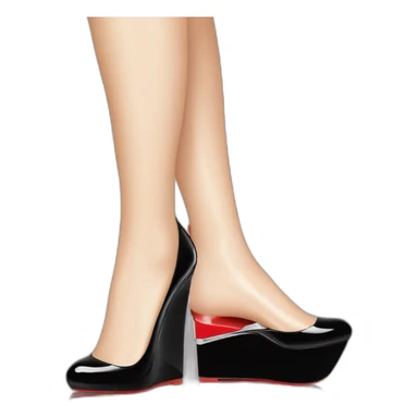 One WEDGE heel LOUBOUTIN black PATENT sticker