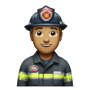 caucasian firefighter with nametag smith sticker