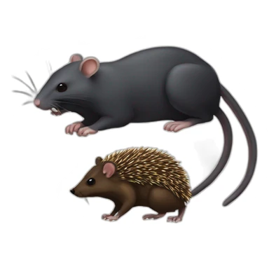 Black rat eat a hedgehog sticker
