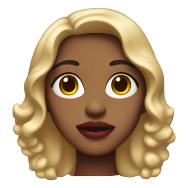 Girl slightly wavy hair with lipstick sticker