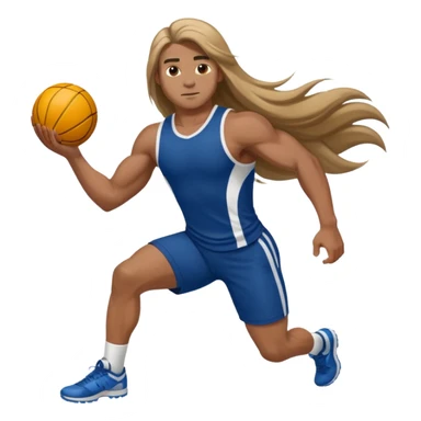 athlete with long hair sticker