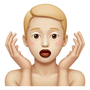 a person miming choking themself sticker