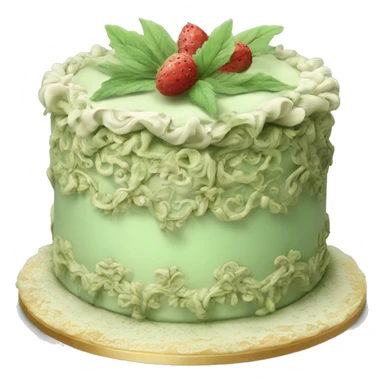 highly detailed sage rococo cake sticker