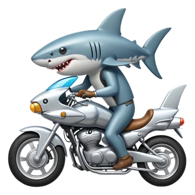 Shark riding a motorcycle  sticker