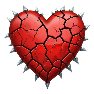 villain themed heart with a broken crack sticker