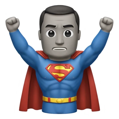 a moai emoji with a superman cape with the original face 🗿 sticker