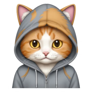 Cat wearing a hoodie  sticker