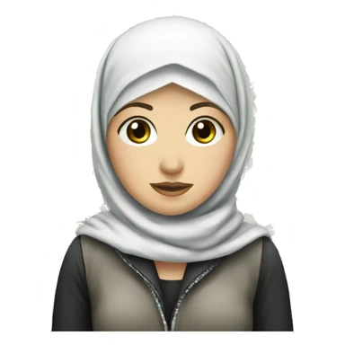 White girl with hijab and Palestinian keffiyeh sticker