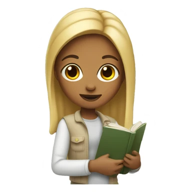 Memoji girl holding book sticker